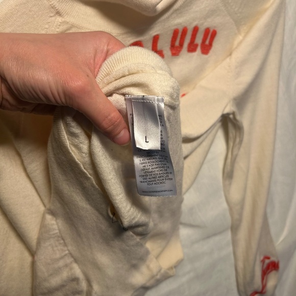 VICTORIAVICTORIA BECKHAM 100% wool cream red city embroidered turtleneck sweater - Picture 7 of 13